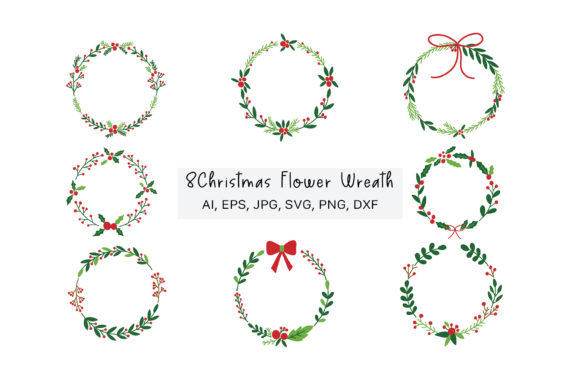 8 Holly Christmas Wreath Svg for Local Business Branding
