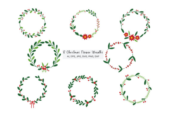8 Holly Wreath Svg for Christmas Illustrations