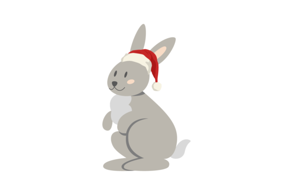Animals Bunny Wearing Christmas Hats Illustration Review