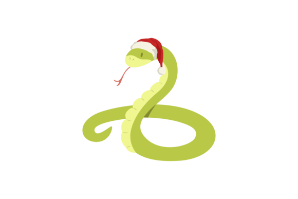 Animals Snake Wearing Christmas Hats Illustration Review
