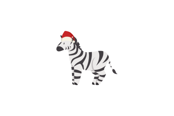 Animals Zebra Wearing Christmas Hats Illustrations