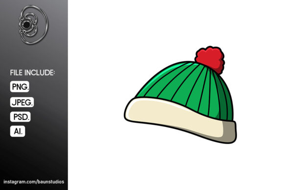 Christmas Beanie Cartoon Illustration