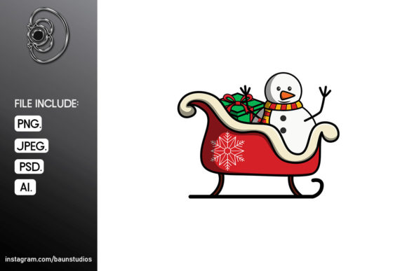 Christmas Cart Cartoon Illustration