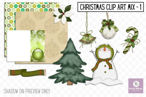 Christmas Clip Art Mix Set 1 for Cricut and Handmade Projects