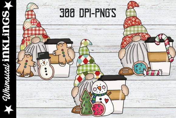 Christmas Coffee Gnomes Illustrations
