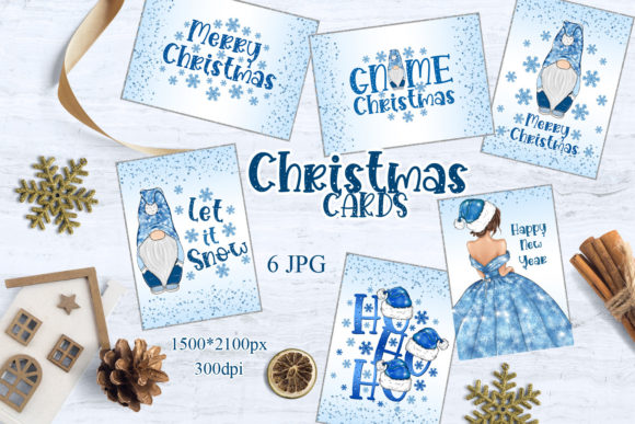 Christmas Gnomes Cards Winter Illustrations