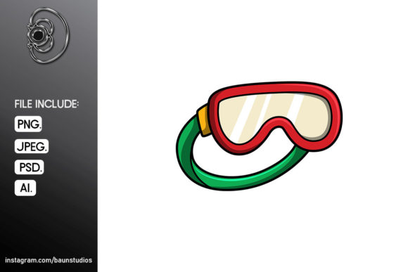 Christmas Googles Cartoon Illustration