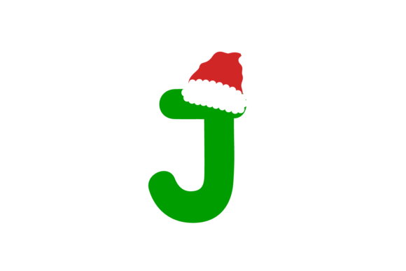 Christmas Hat - Alphabet Green Font J Illustrations