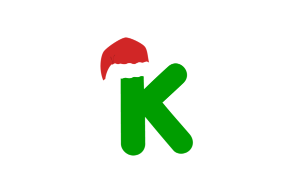 Christmas Hat - Alphabet Green Font K Illustrations