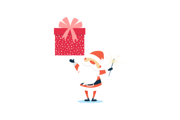 Christmas Santa Claus Gift Box Svg