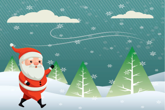 Christmas Santa with Snow