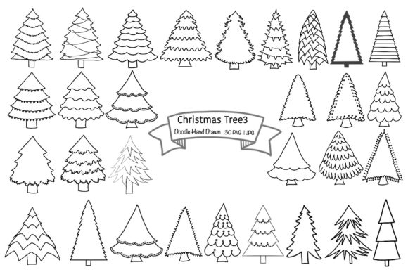 Christmas Tree Set 3: A Versatile Illustration for Seasonal Design