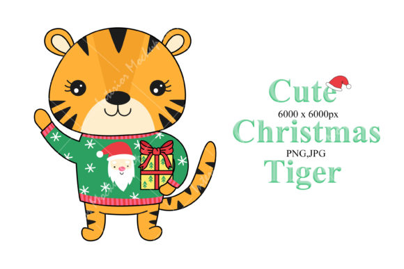 Cute Christmas Tiger - 4 Illustration Review