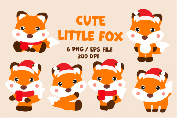 Cute Fox Illustrations for Christmas