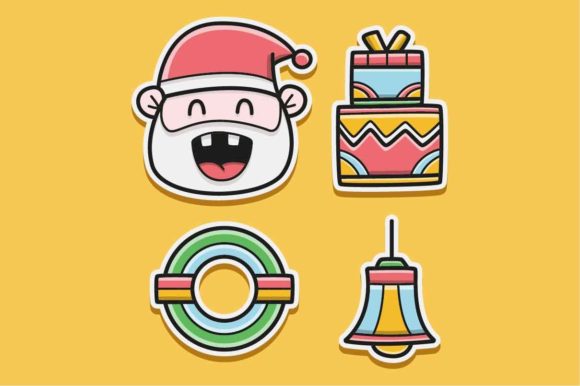Kawaii Christmas Doodle Sticker Cartoon