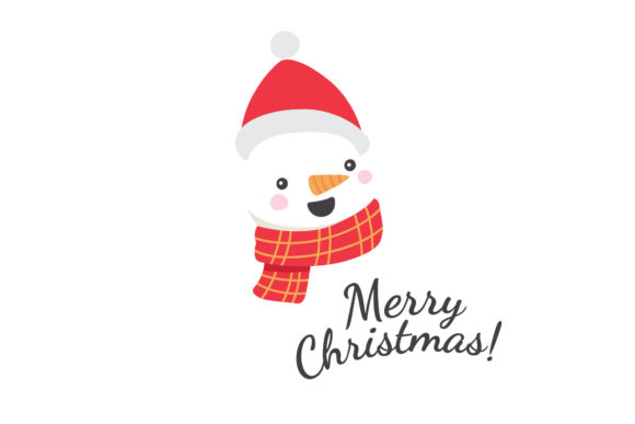 Merry Christmas Clipart with Snowman Illustrations