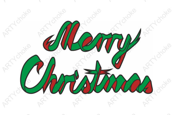 Merry Christmas Ribbon SVG Illustration