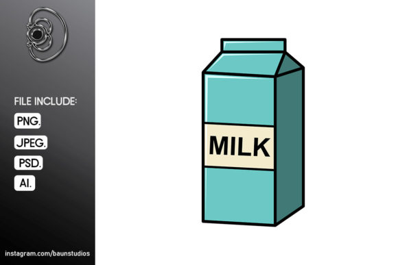 Milk Box Christmas Cartoon Illustration for Branding and Marketing