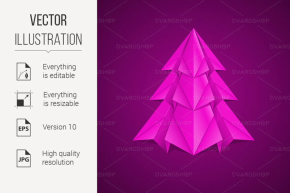 Paper Christmas Tree Illustrations