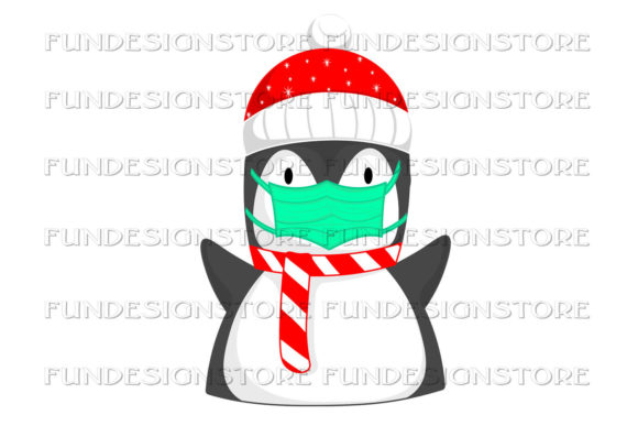 Pinguine Mask Christmas Sublimation PNG Illustrations