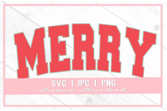 Retro Merry Christmas Varsity Block Font for Illustrations