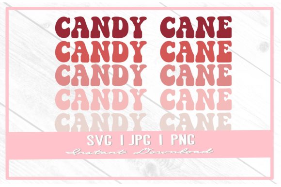 Retro Rainbow Candy Cane Christmas SVG