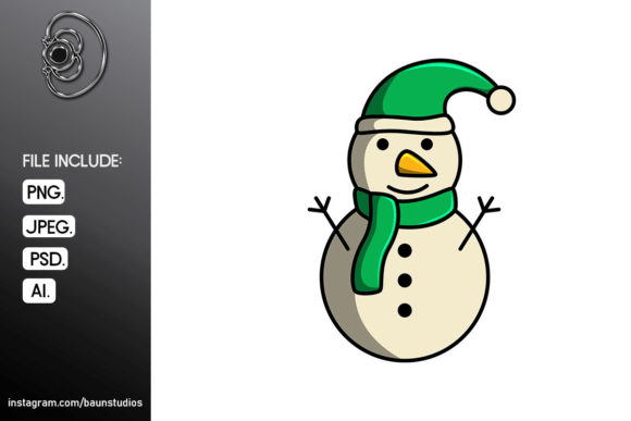 Snowman Christmas Cartoon Illustration
