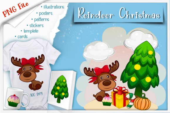 Sublimation Christmas Reindeer Design